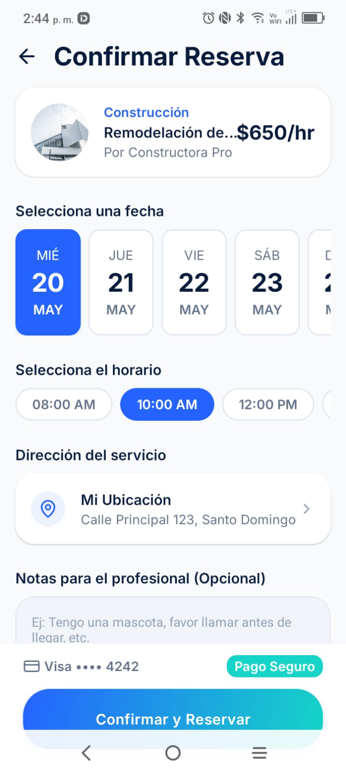 Confirmar reserva
